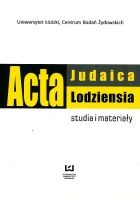 Acta Judaica Lodziensia tom 1