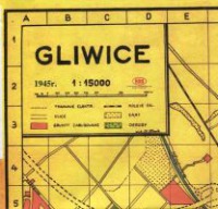Gliwice 1945 - plan 1:15000