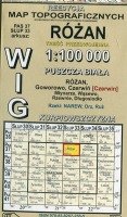 Różan - mapa WIG skala 1:100 000