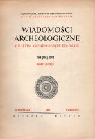 Wiadomości archeologiczne Tom XXVII / Zeszyt 1